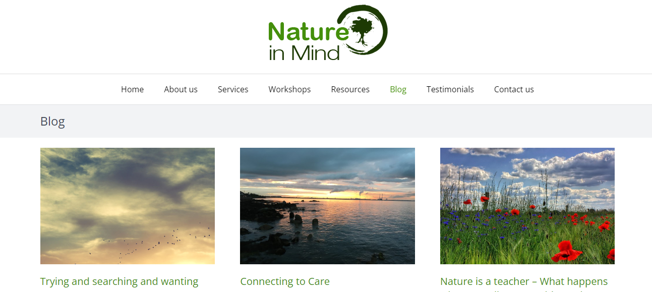 Nature In Mind - a good example of a blog website