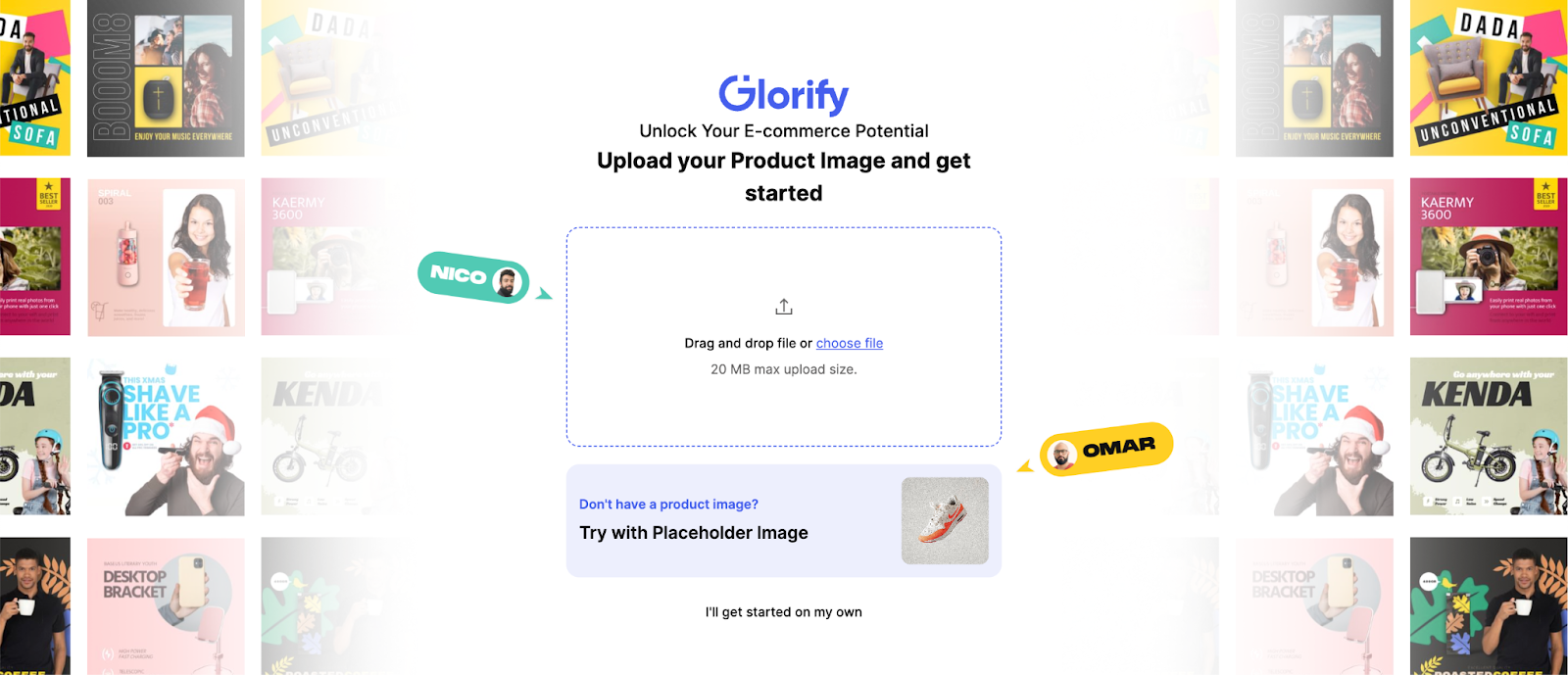 Glorify drag and drop image page 