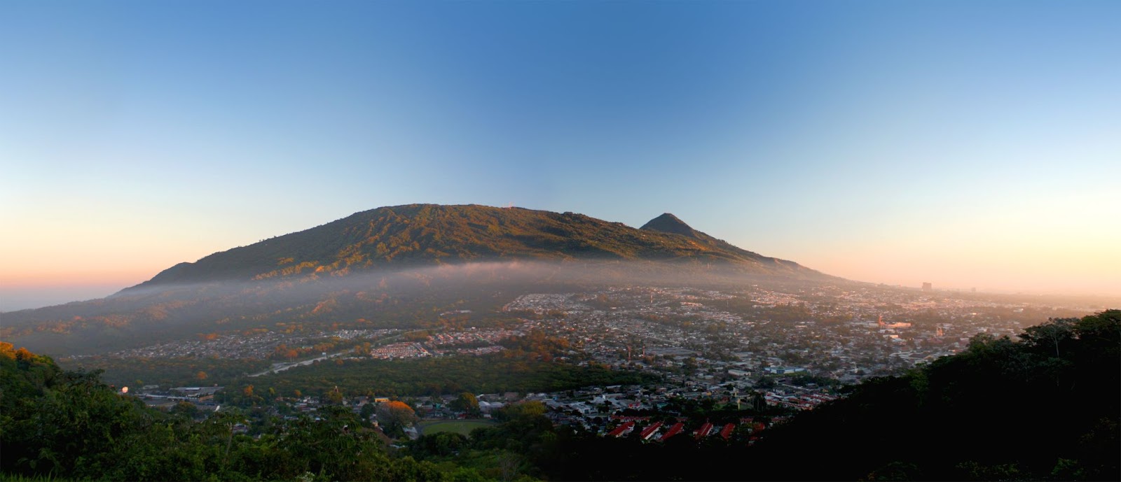 A city nestled at the foot of the San Salvador Volcano in Guatemala.