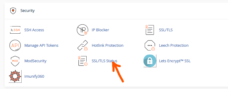 SSL/TSL status feature in cPanel