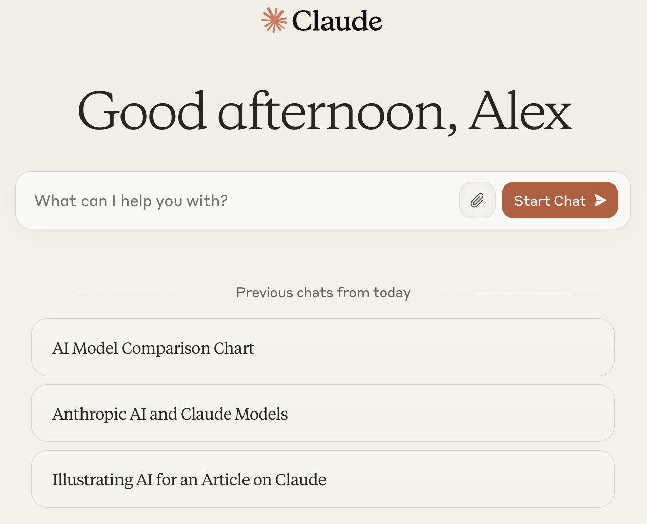 Claude AI graphical user interface