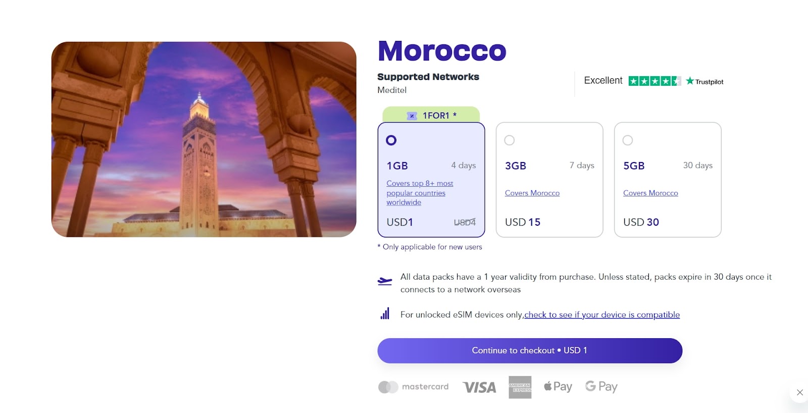 Jetpac eSIM for Morocco