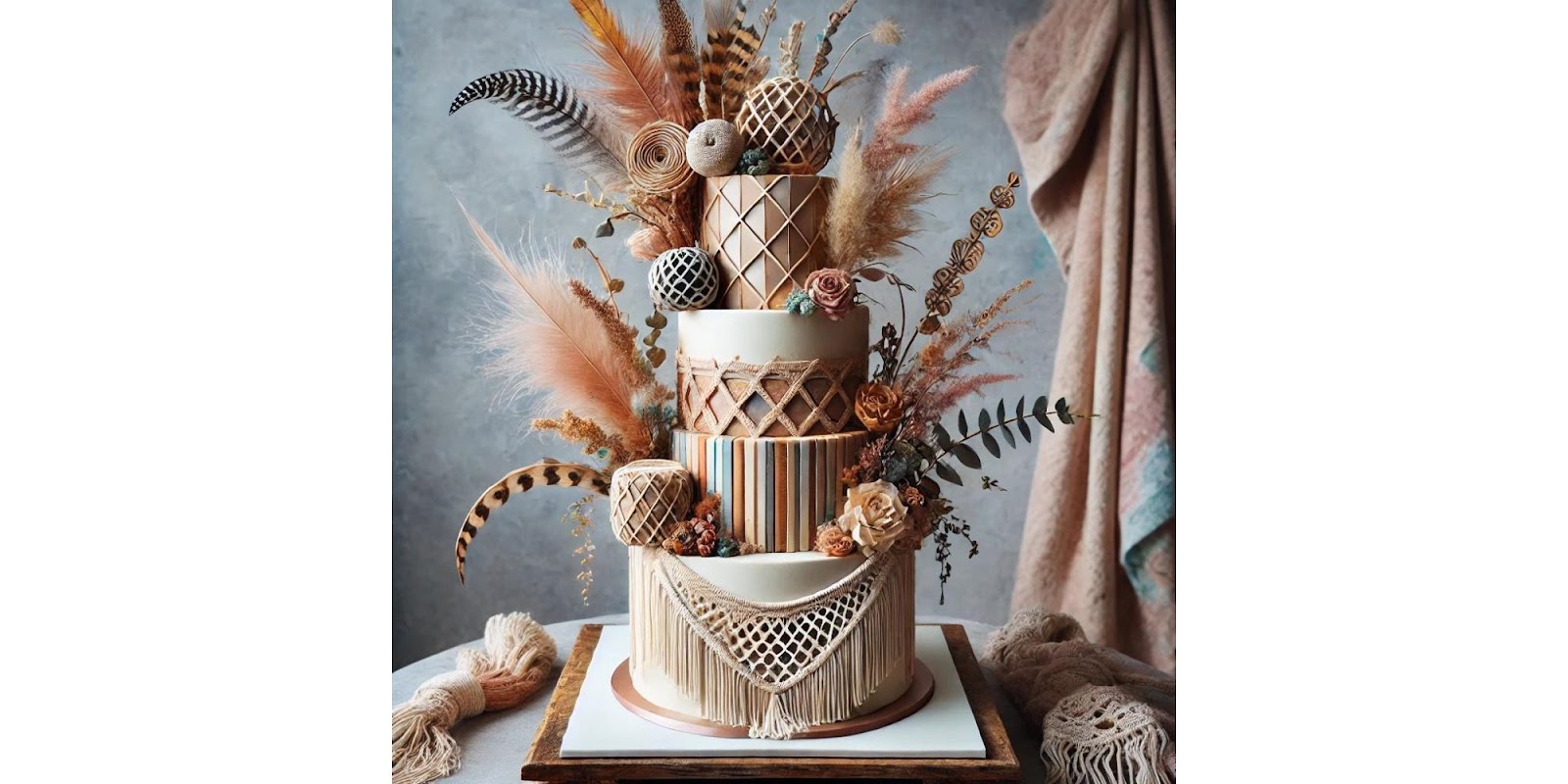 Experimental Boho Wedding Cake: Innovative Design Options for a Unique and Modern Look