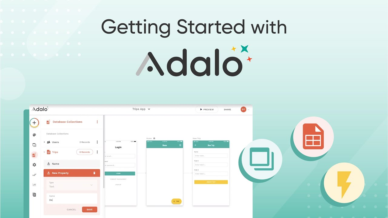 Adalo Logo and user interface
