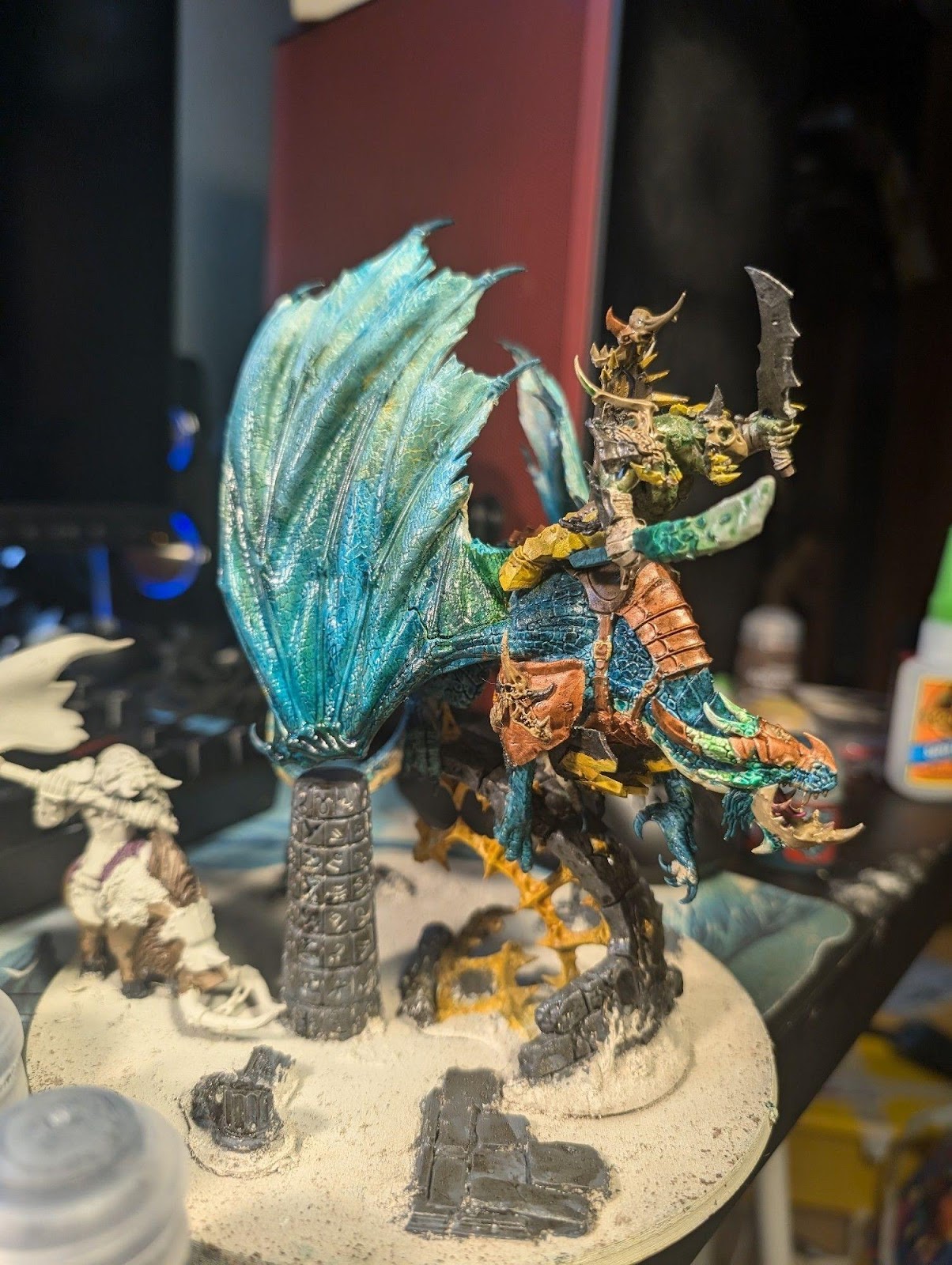 A toy figurine of a dragon  Description automatically generated