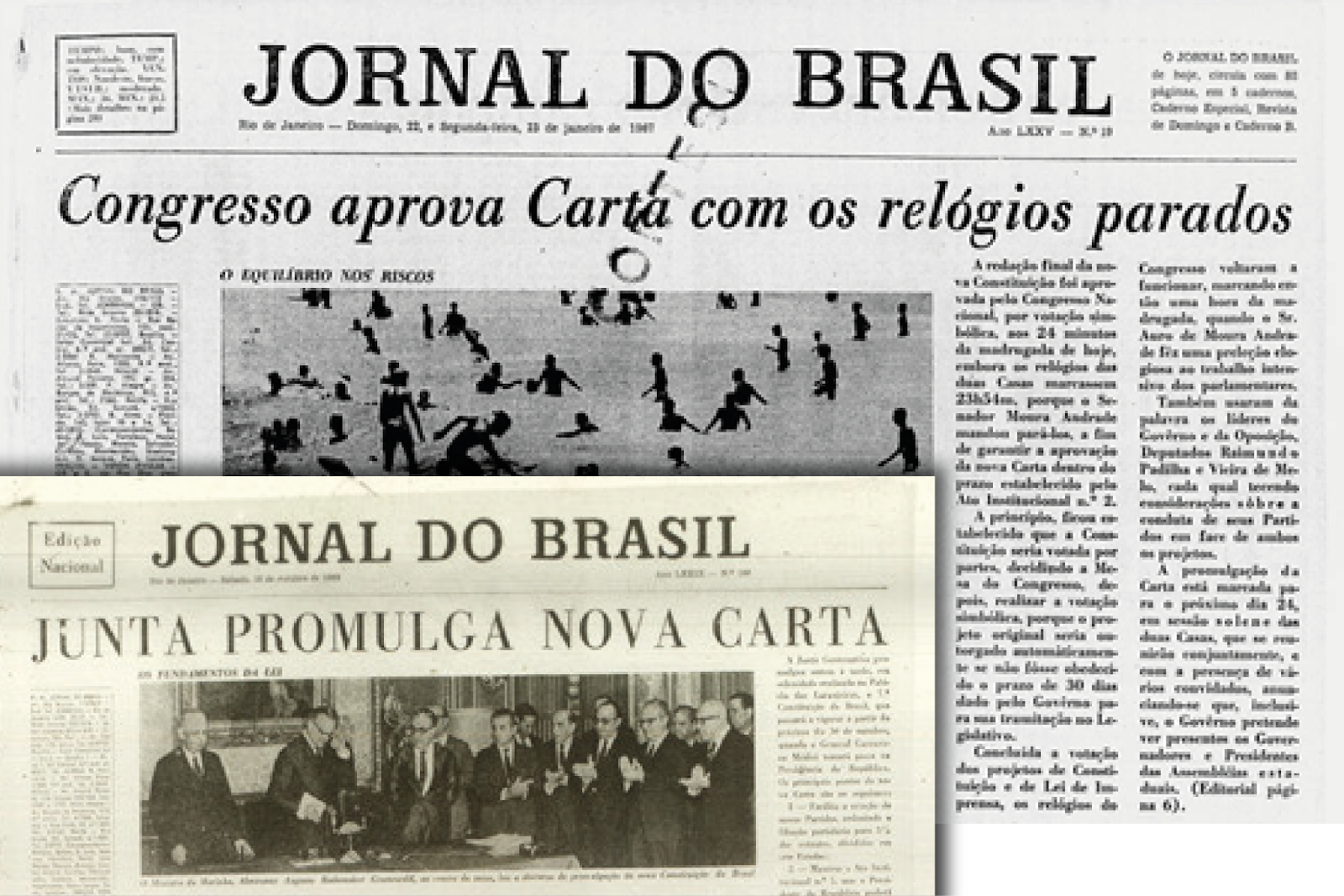 Capa do jornal do Brasil à epoca.