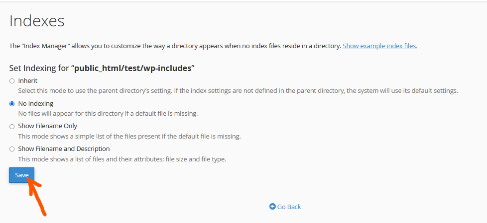 disable directory browsing