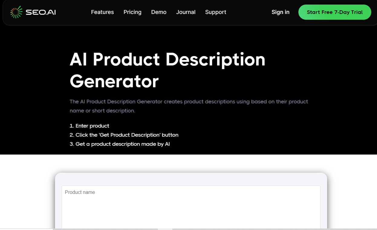 SEO.ai Product Description Generator