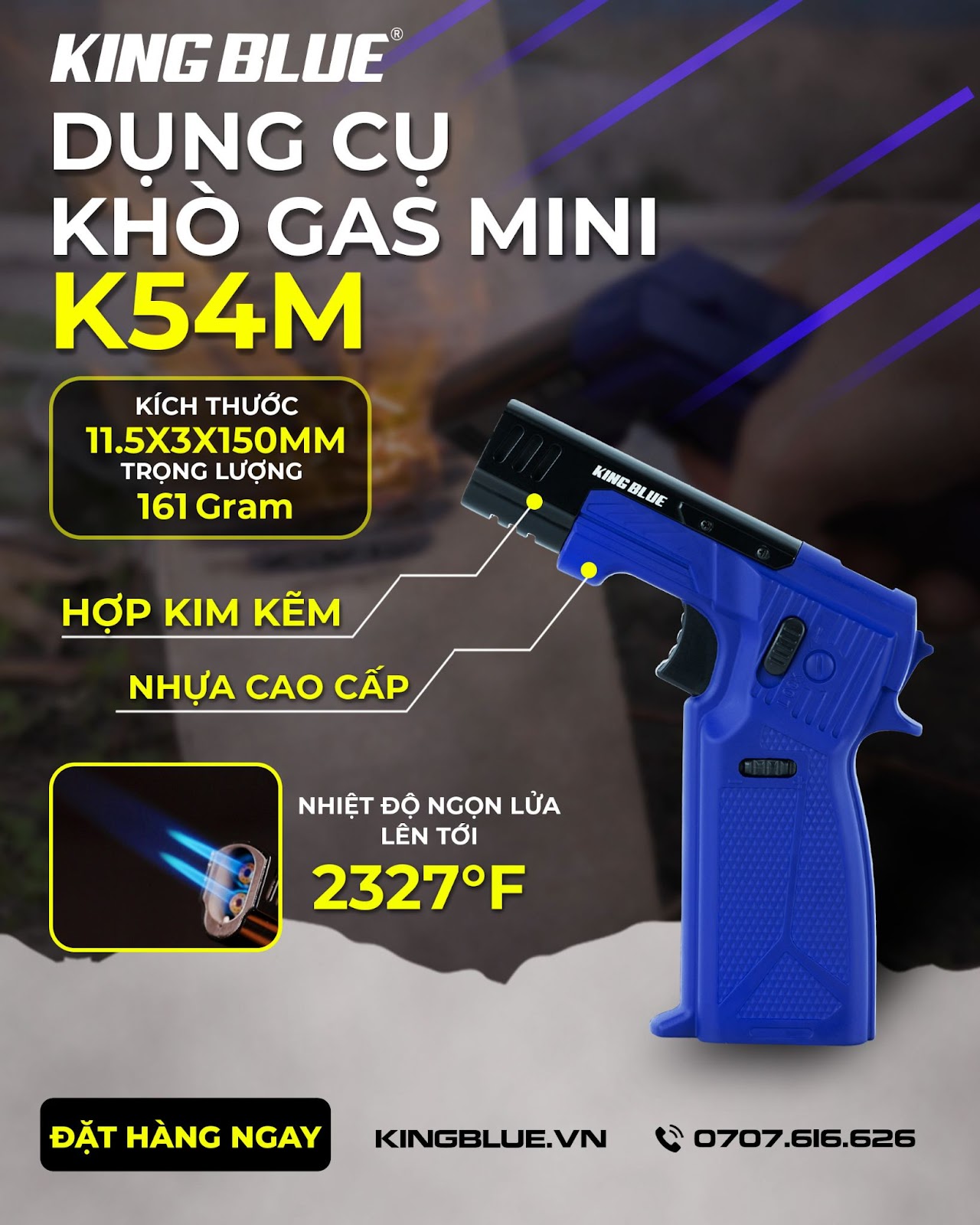 Bật lửa, Dụng cụ khò gas mini K54M KINGBLUE