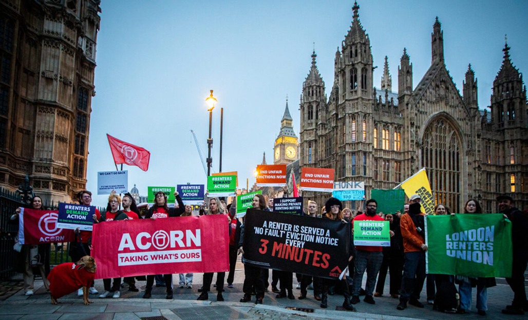 Demonstration outside Parliament on day of second reading