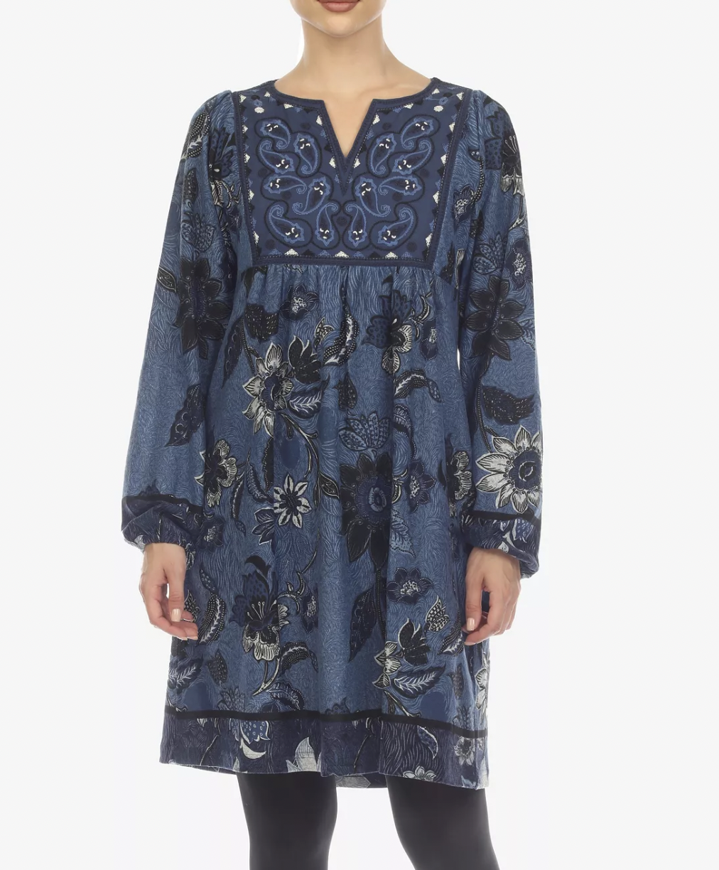 WHITE MARK - Robe pull brodée de fleurs cachemire chez Macy's