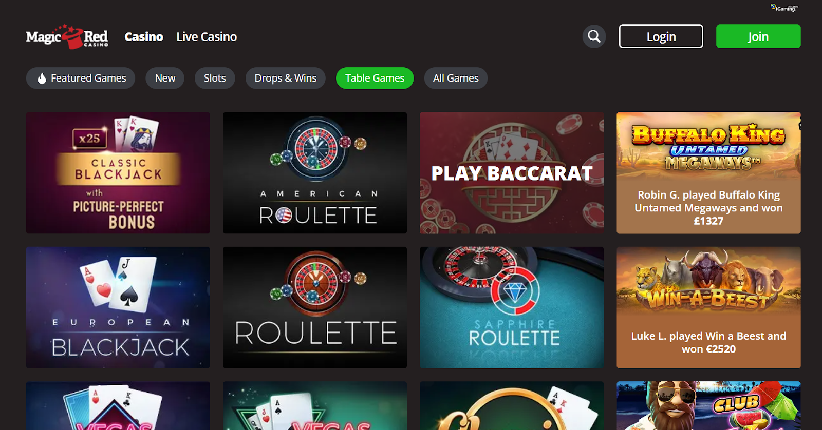 Magic Red Online Blackjack Ontario