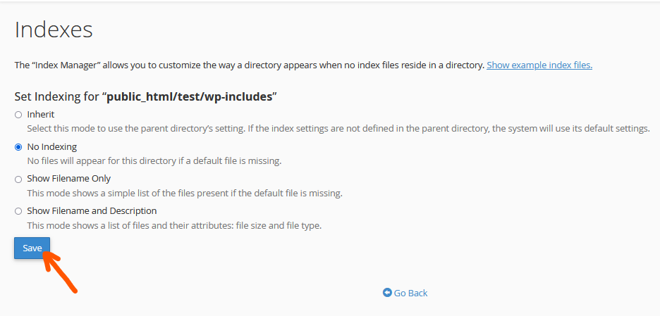 disable directory browsing