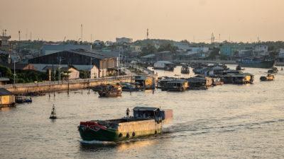 Can Tho City in the Mekong River delta in Vietnam.

