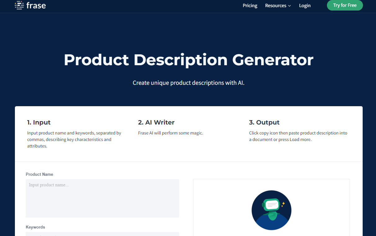 Frase Product Description Generator