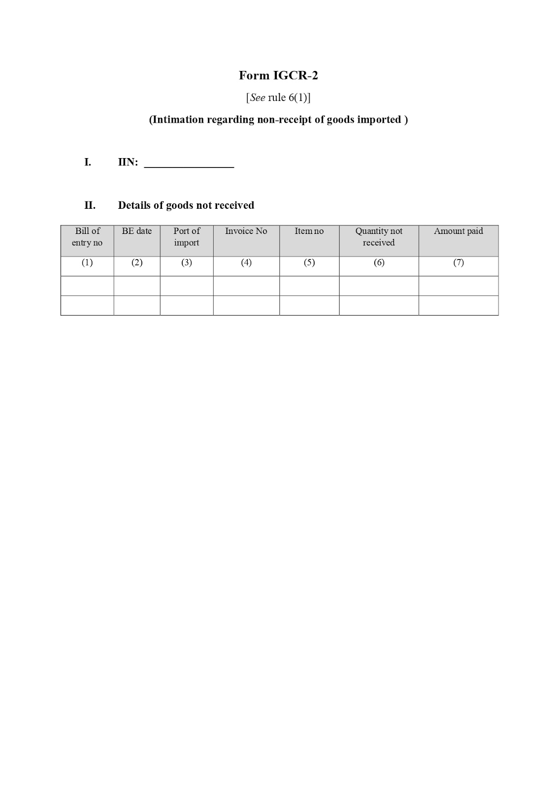 Image displaying Form IGCR-2 Rules