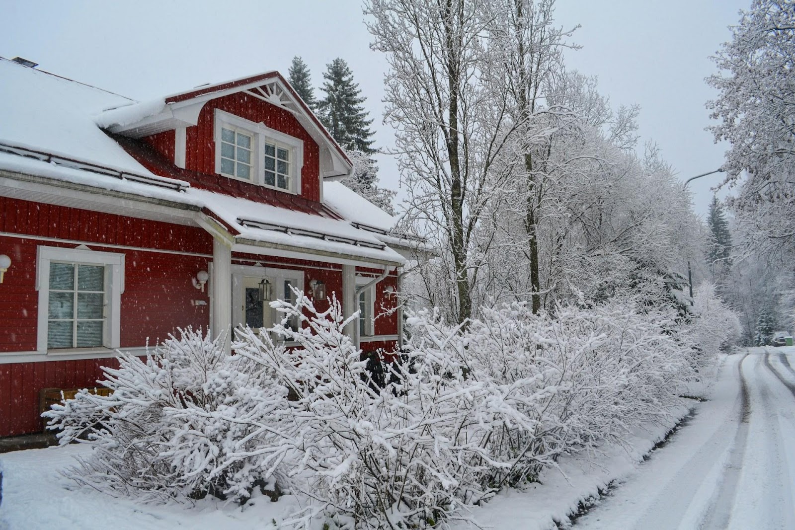 Home safety: a house in very snowy weather