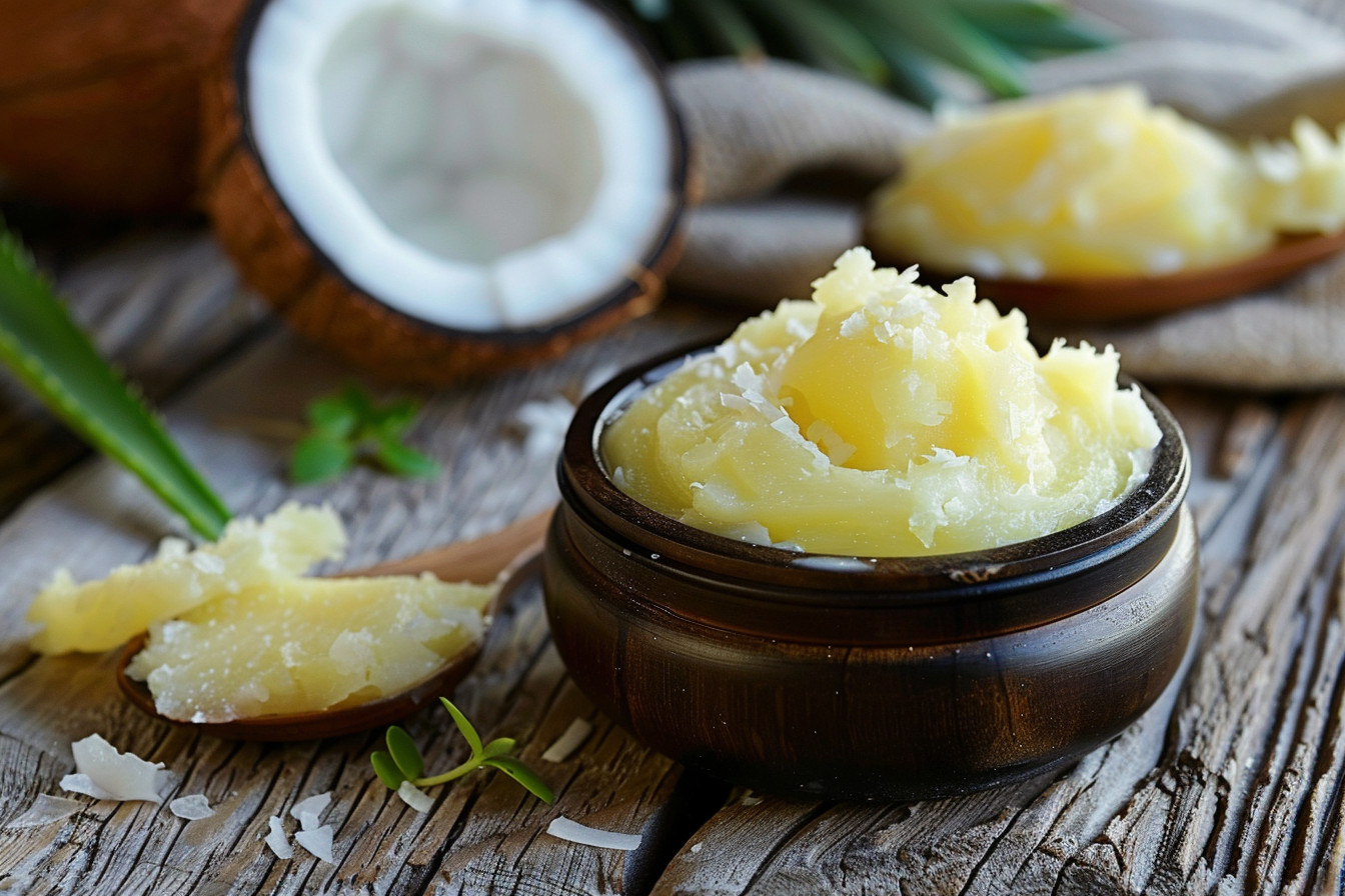 best natural ingredients coconut oil, shea butter, aloe vera, jojoba oil