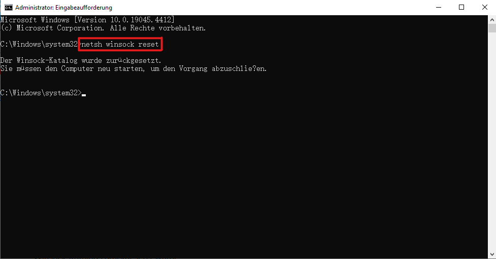 Netsh Winsock Reset ausführen, um das Hängenbleiben des Windows Explorers zu beheben