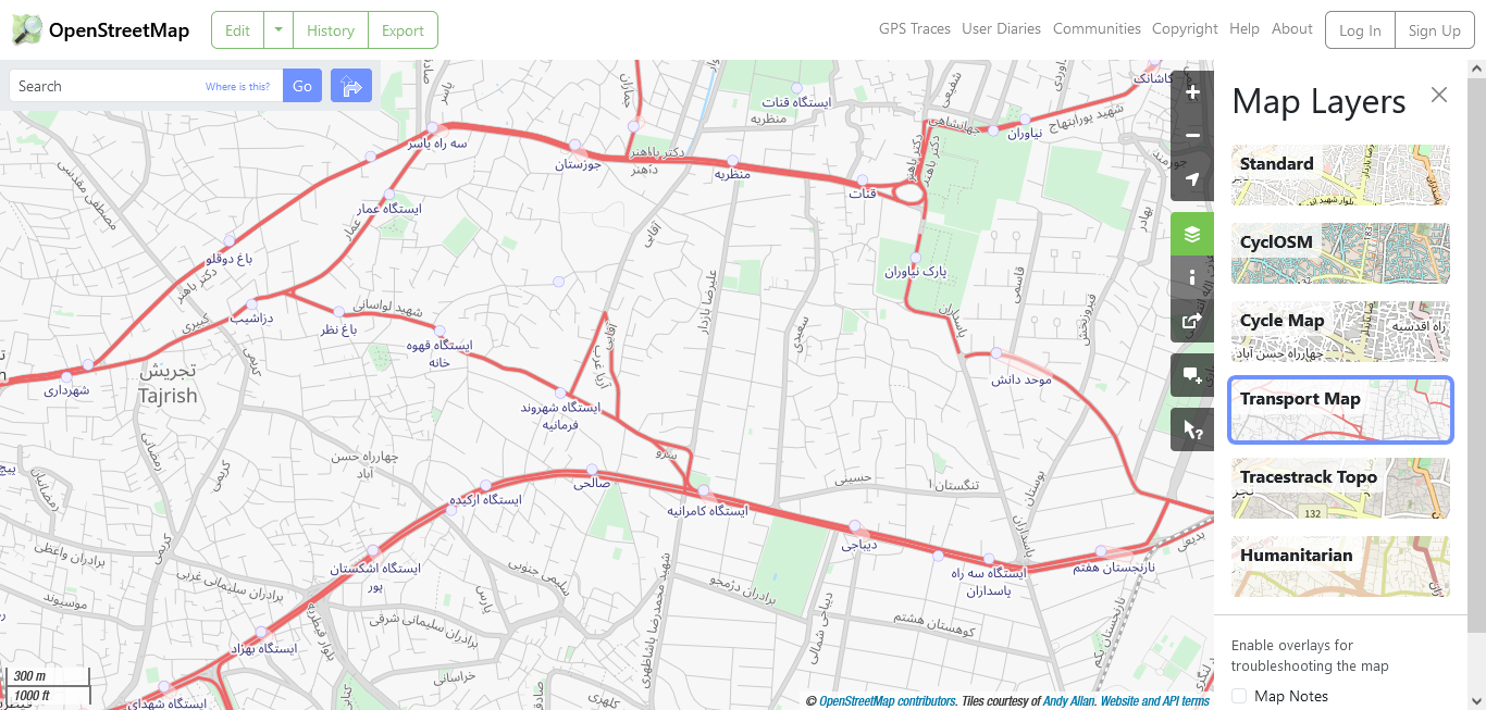  سرویس نقشه OpenStreetMap