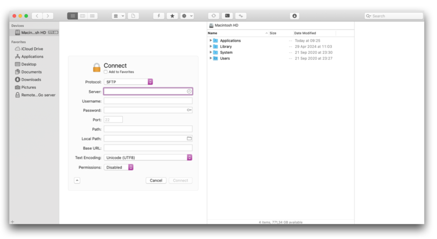 how to sync your mac to your sftp server