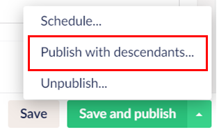 Publish with descendants