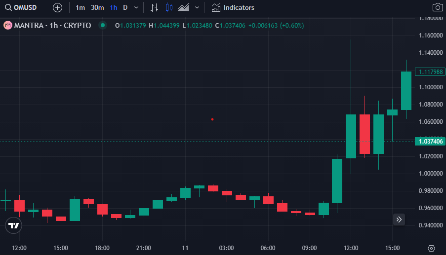 OM лидирует с ростом на 19%, став лидером по росту на рынке криптовалют