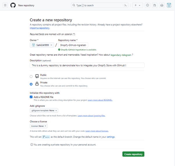 creating a new github repository