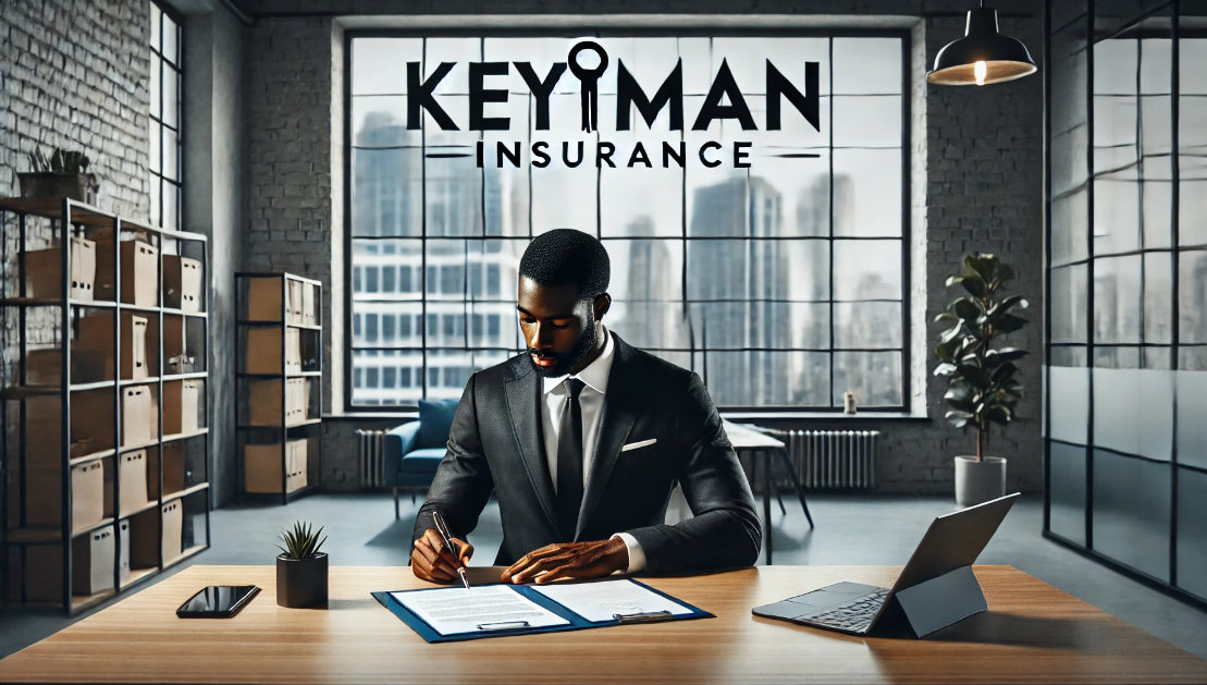 A businessowner signing a keyman insurance policy