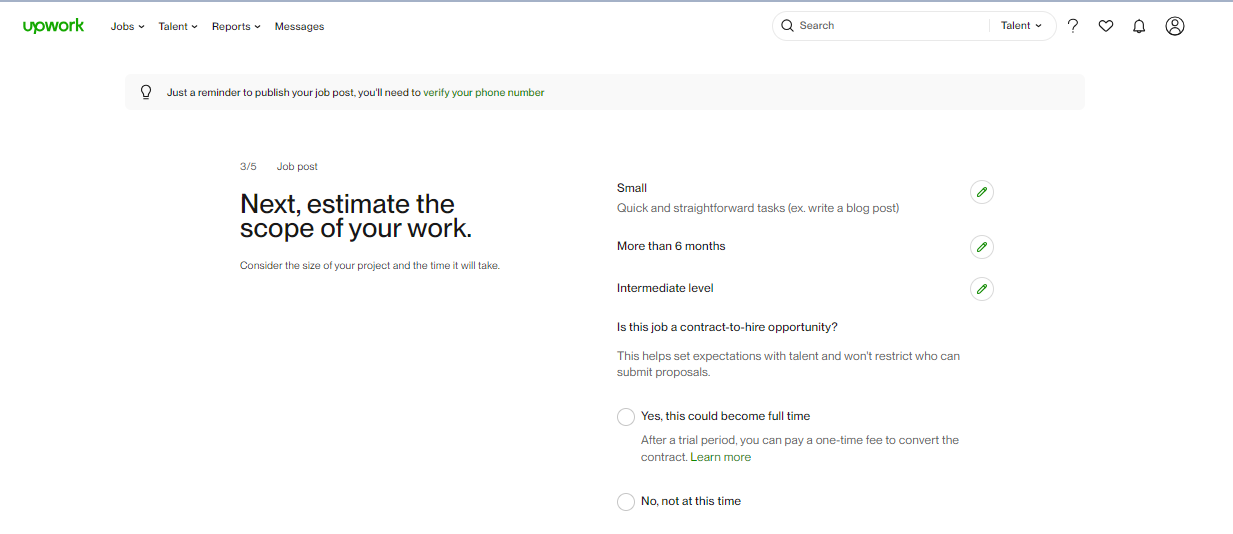 upwork project scope