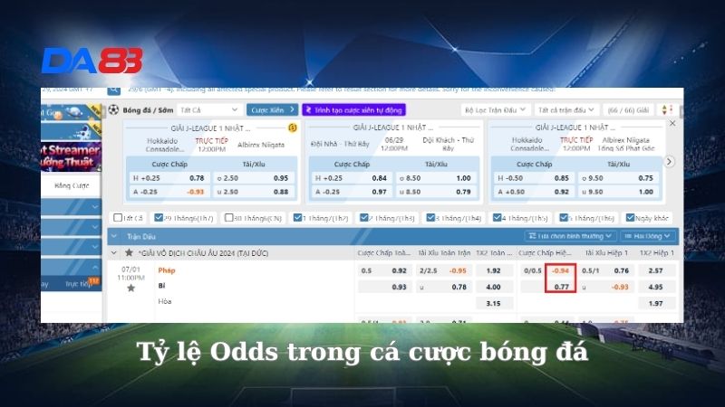 Tỷ lệ Odds trong cá cược bóng đá