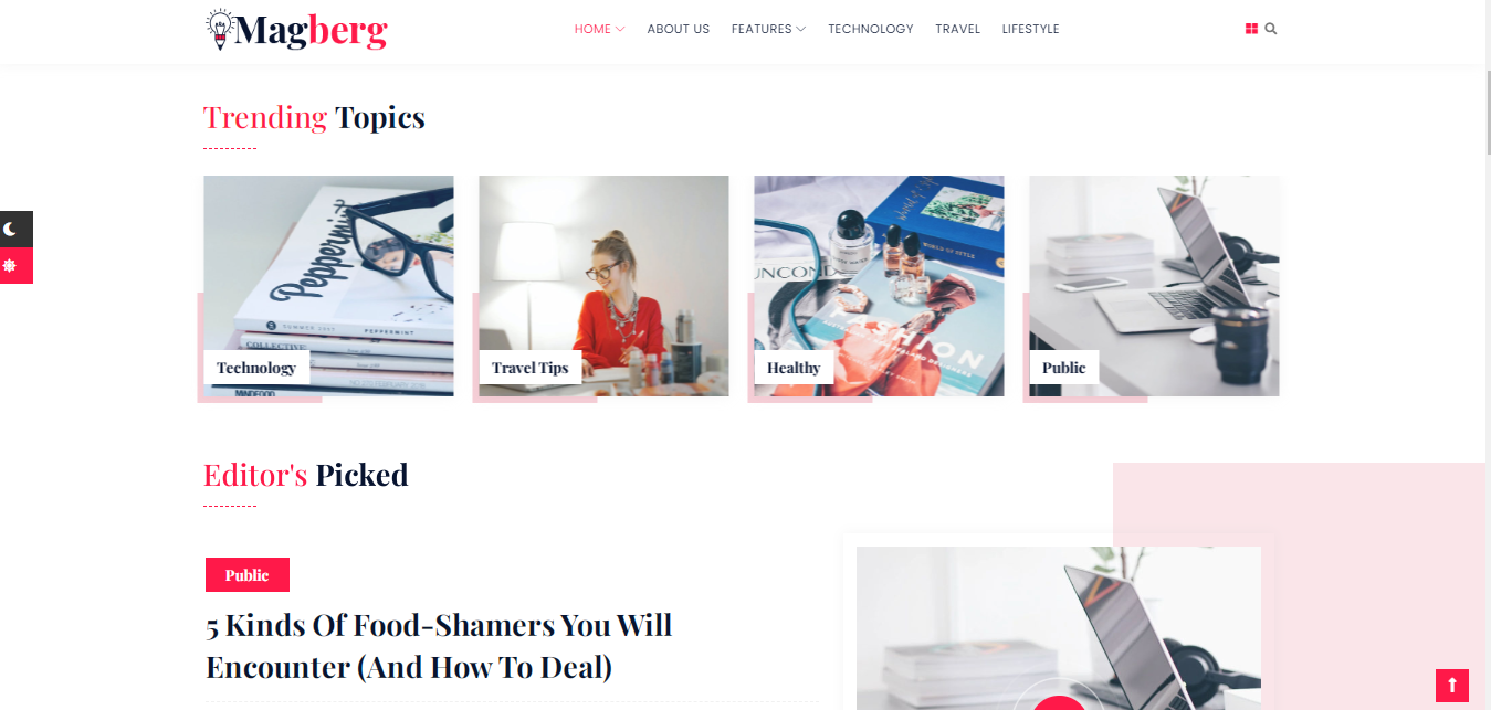 Magberg magazine blog template