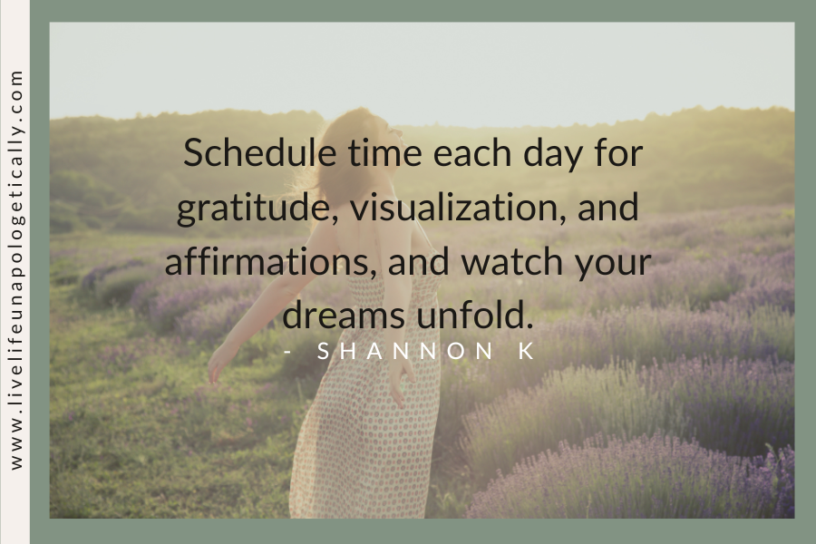  gratitude, visualization, and affirmations are great for dreams