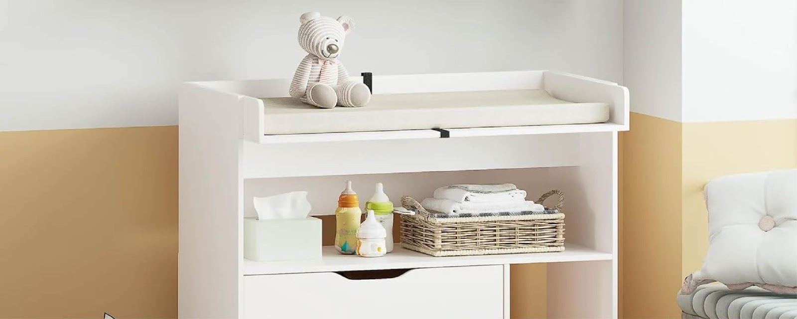 Multi-purpose baby changing table with hidden storage