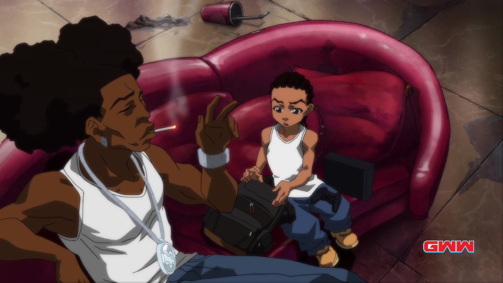 Riley talking to an older guy, is Boondocks an anime