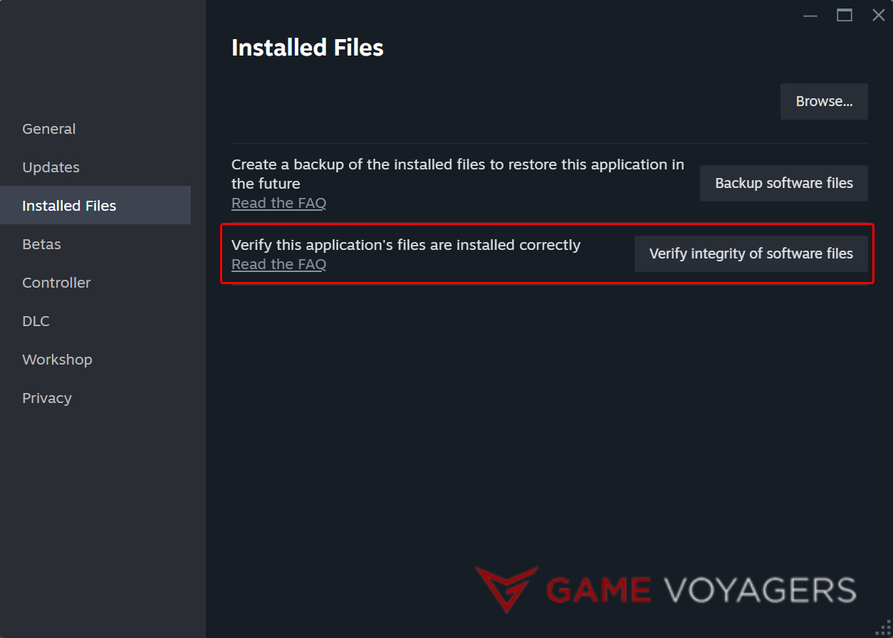 Steam Game File Integrity Setting