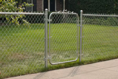 comparing common fencing materials chain link fence gate in yard custom built michigan