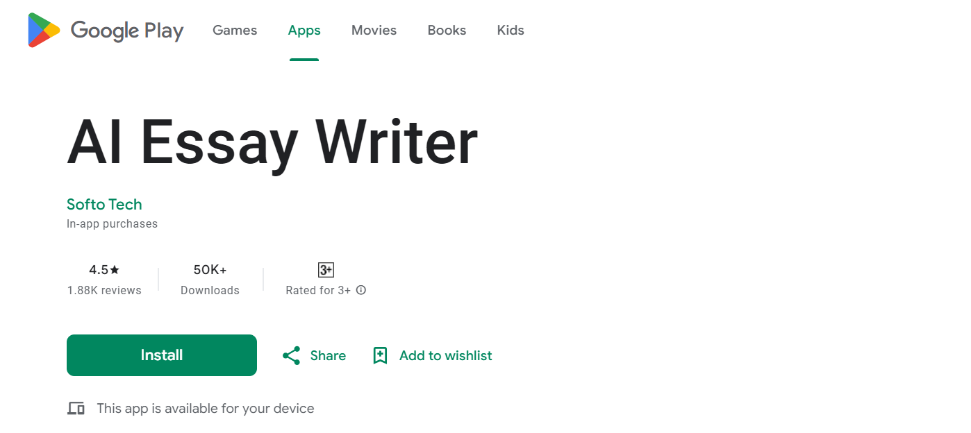 EditPad’s AI Essay Writer App