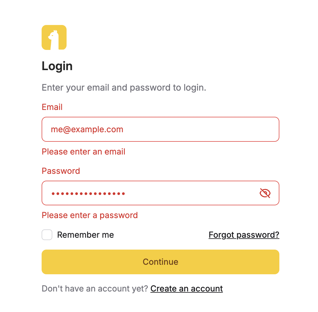 Alpaca - Login