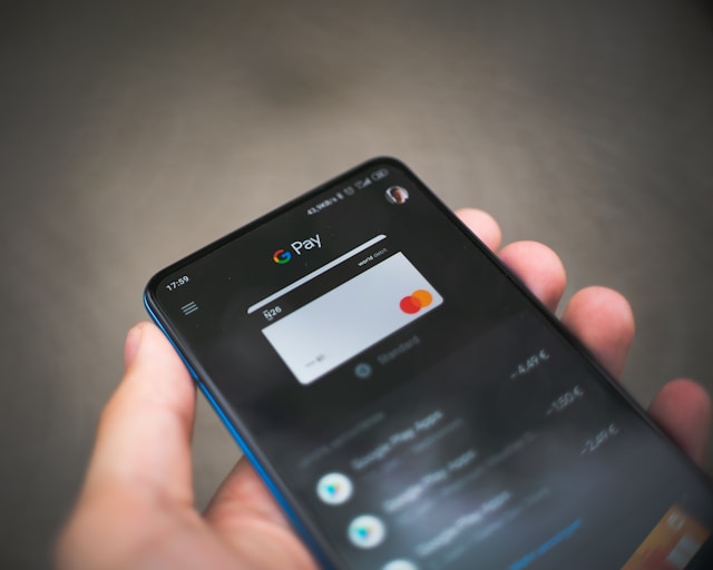 Phone displaying a digital wallet 