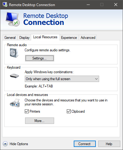 فعال کردن صدا در Remote Desktop