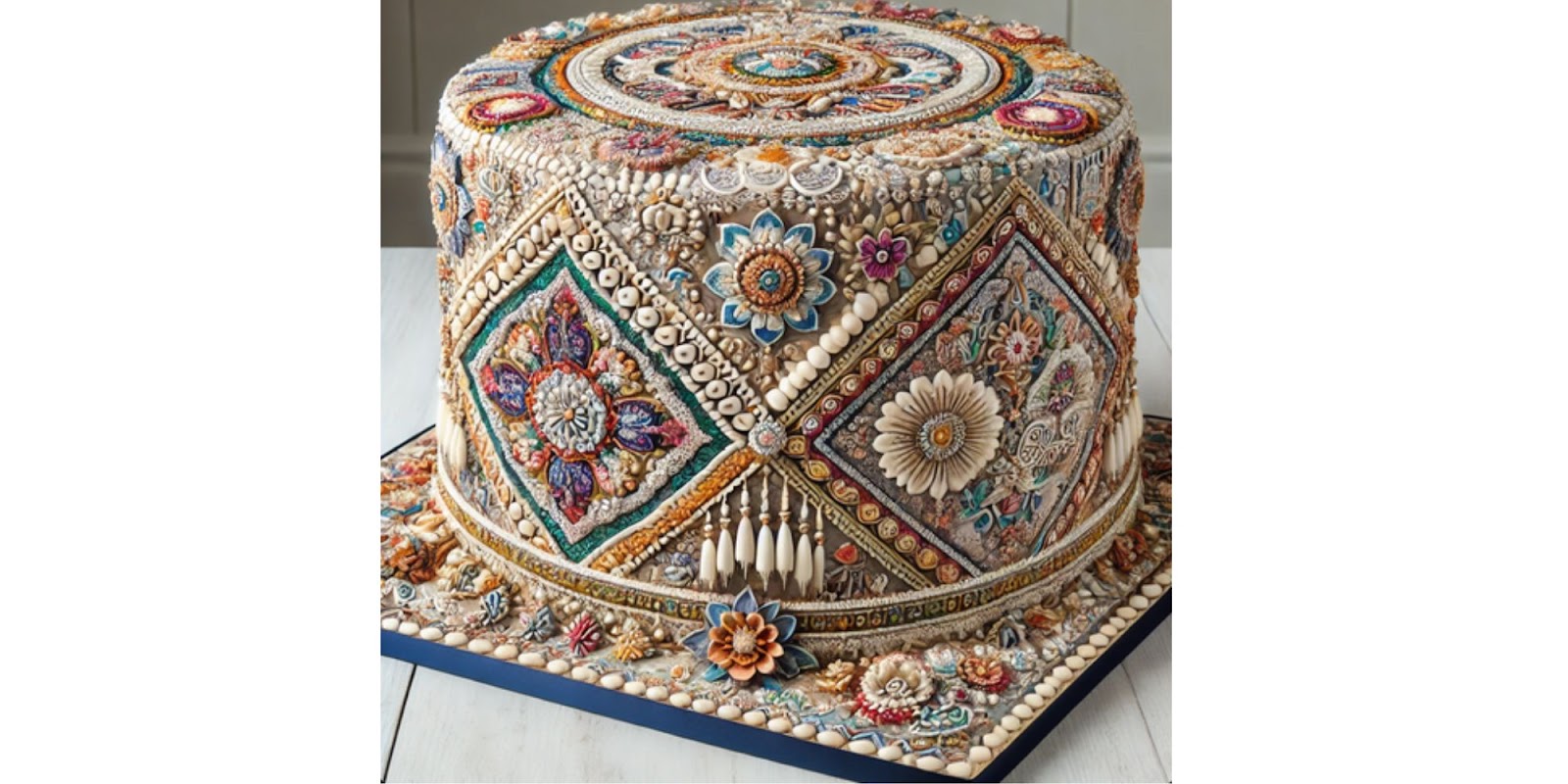 Employing Fondant to Mimic the Intricate Patterns of Indian Embroidery and Motifs