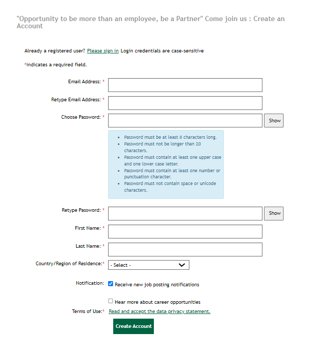 Starbucks account creation