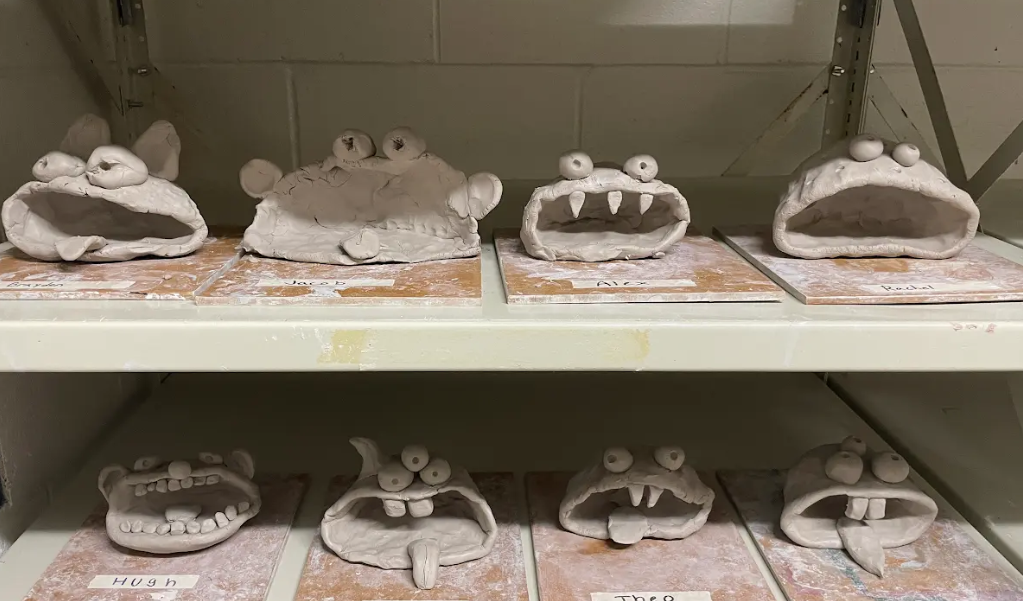 image of clay art by students