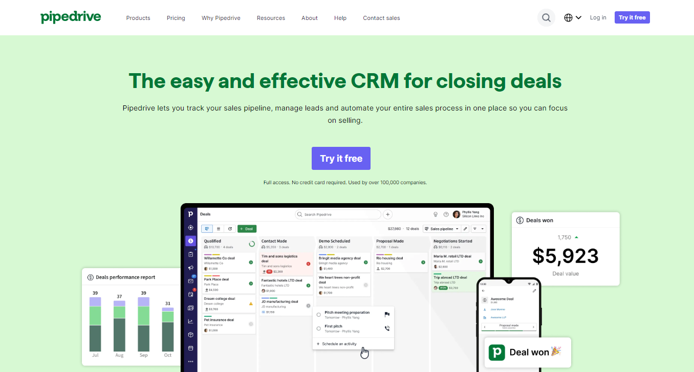 Pipedrive: The easy and effective CRM for Closing Deals