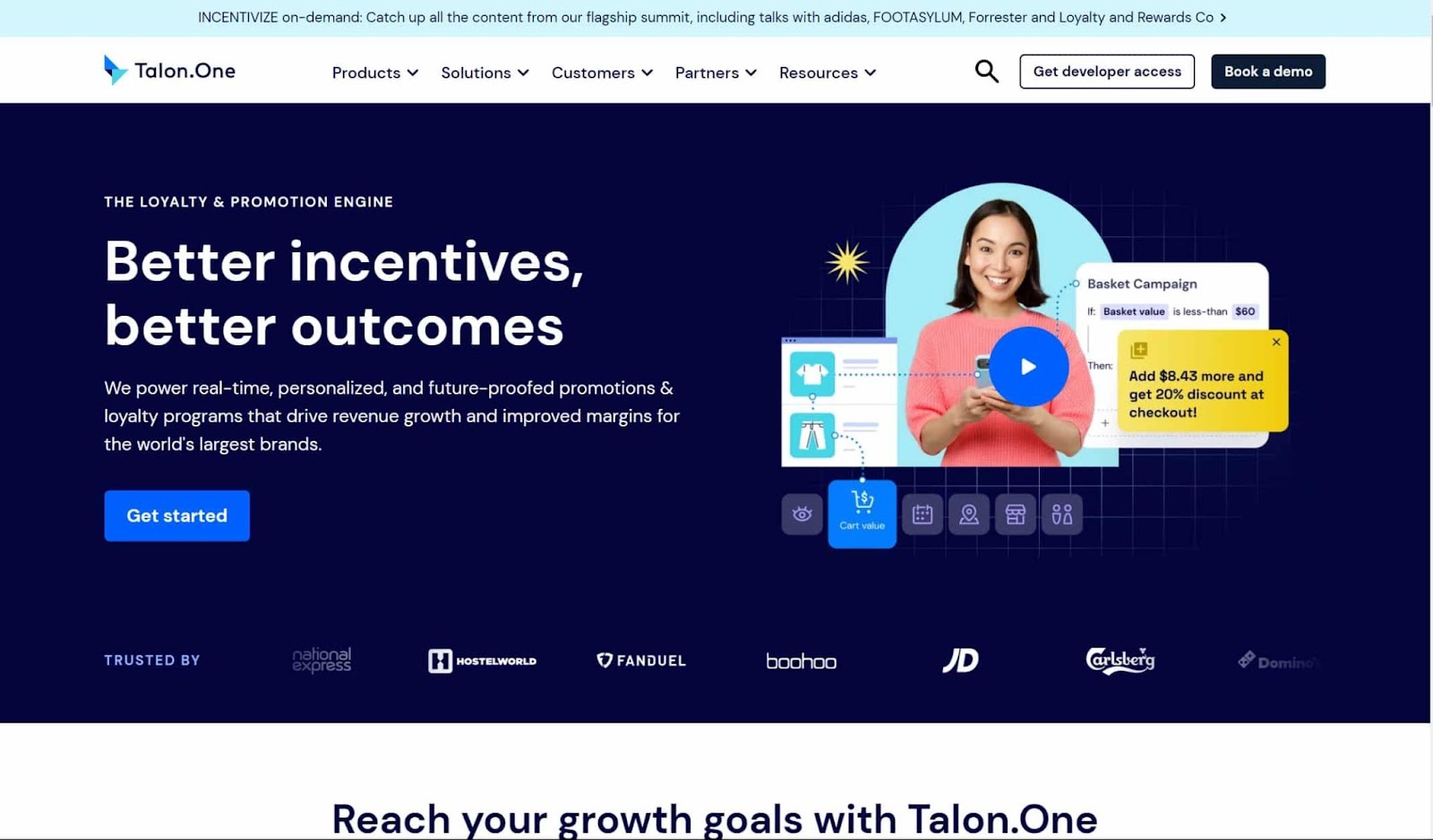 Screenshot of Talon.One website