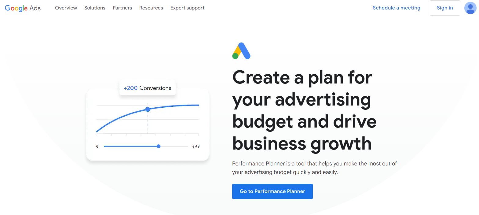 Google Ads Performance Planner