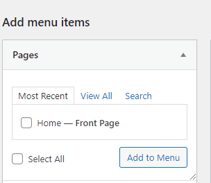 a screenshot on how to add a page on menu