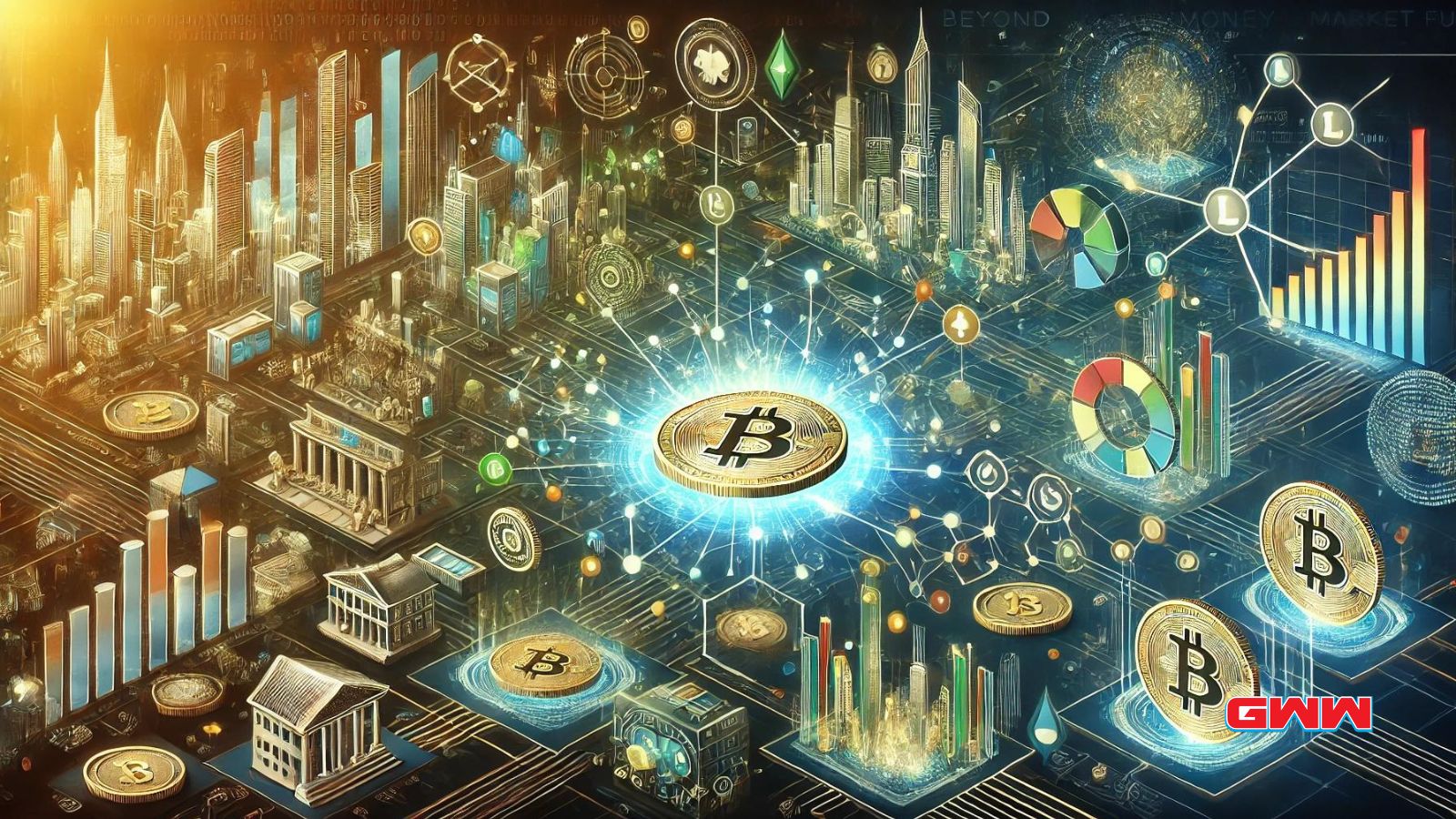 A widescreen image illustrating the concept of tokenization beyond money market funds