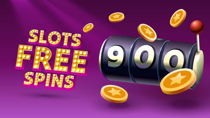 Máquina tragaperras con la frase slots free spins